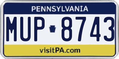 PA license plate MUP8743