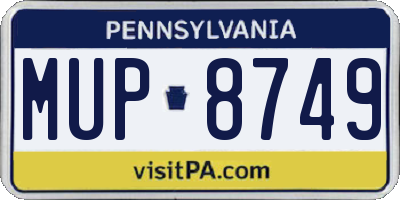 PA license plate MUP8749