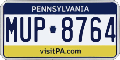 PA license plate MUP8764