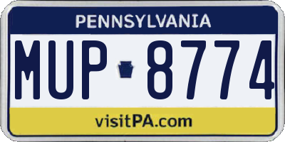 PA license plate MUP8774