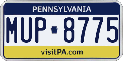 PA license plate MUP8775