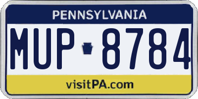 PA license plate MUP8784