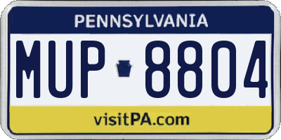PA license plate MUP8804