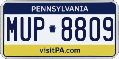 PA license plate MUP8809