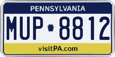 PA license plate MUP8812