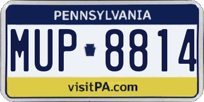 PA license plate MUP8814