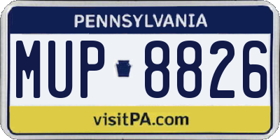PA license plate MUP8826