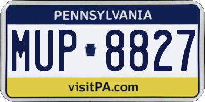 PA license plate MUP8827