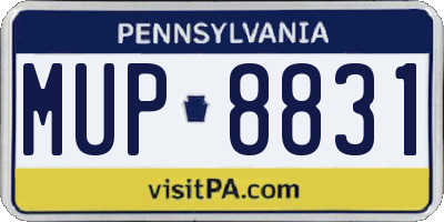 PA license plate MUP8831