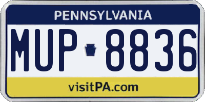 PA license plate MUP8836