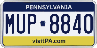 PA license plate MUP8840