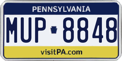 PA license plate MUP8848