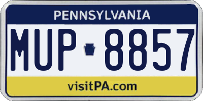 PA license plate MUP8857