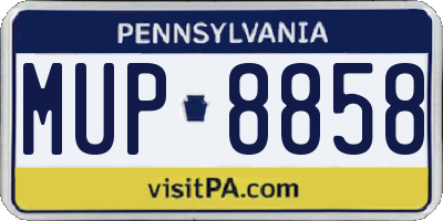PA license plate MUP8858