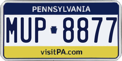 PA license plate MUP8877