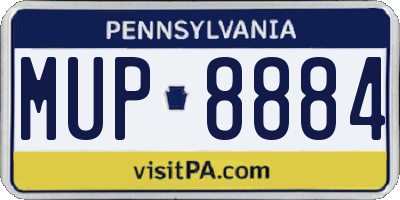 PA license plate MUP8884