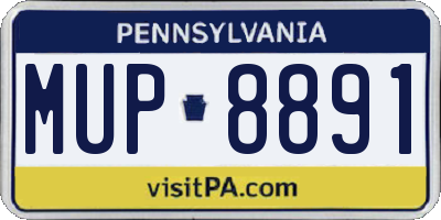 PA license plate MUP8891