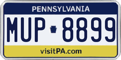 PA license plate MUP8899