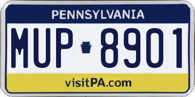 PA license plate MUP8901