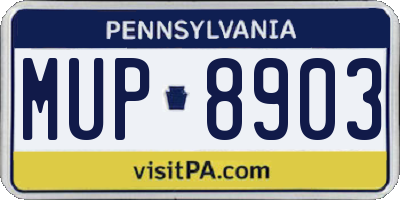 PA license plate MUP8903
