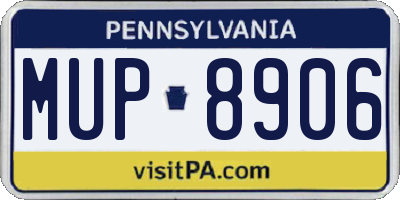 PA license plate MUP8906