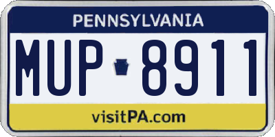 PA license plate MUP8911