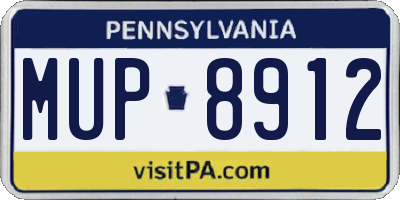 PA license plate MUP8912