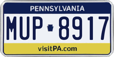 PA license plate MUP8917