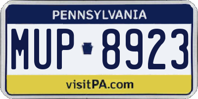 PA license plate MUP8923