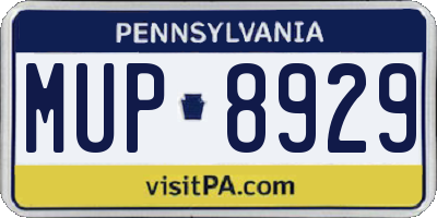 PA license plate MUP8929
