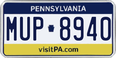 PA license plate MUP8940