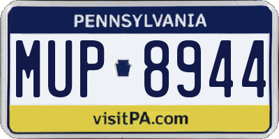 PA license plate MUP8944