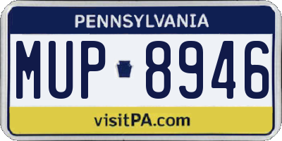 PA license plate MUP8946