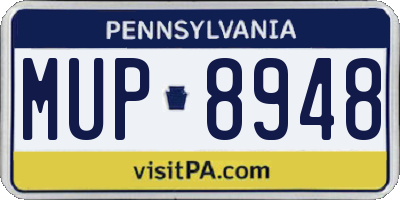 PA license plate MUP8948