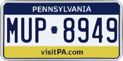 PA license plate MUP8949