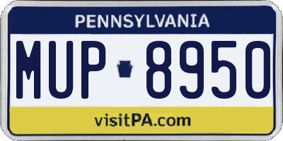 PA license plate MUP8950