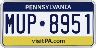 PA license plate MUP8951