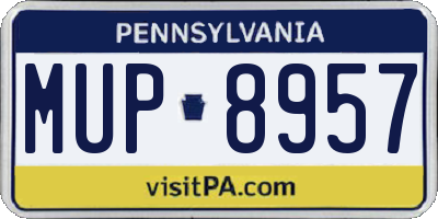 PA license plate MUP8957