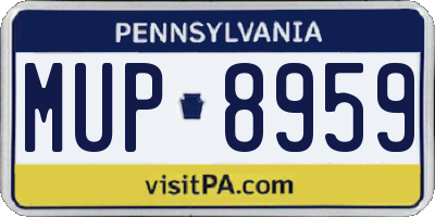 PA license plate MUP8959