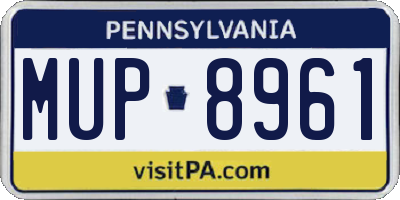 PA license plate MUP8961