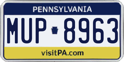 PA license plate MUP8963