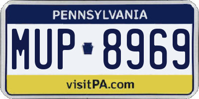 PA license plate MUP8969