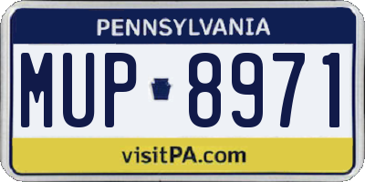 PA license plate MUP8971