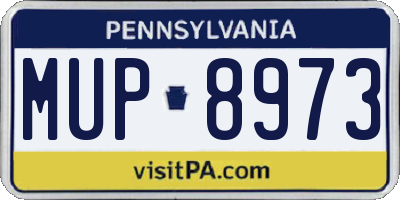 PA license plate MUP8973