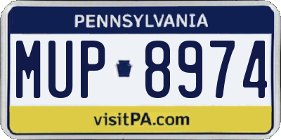 PA license plate MUP8974
