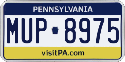 PA license plate MUP8975