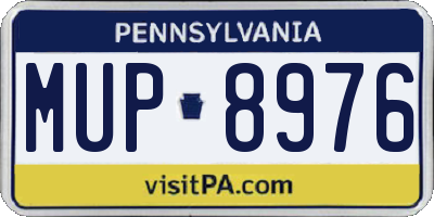 PA license plate MUP8976