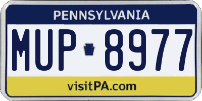 PA license plate MUP8977