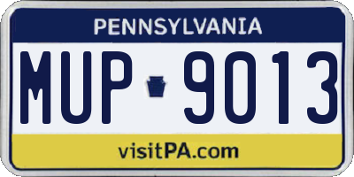 PA license plate MUP9013