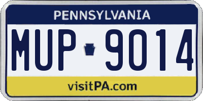 PA license plate MUP9014
